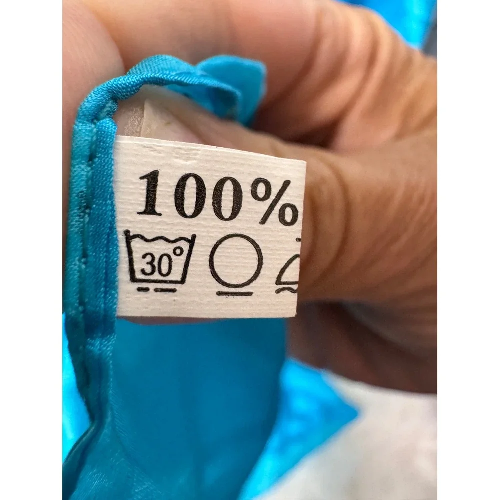 Unbranded 100% Silk Scarf Turquoise Blue Solid Shimmer Rectangular Wrap 44x41